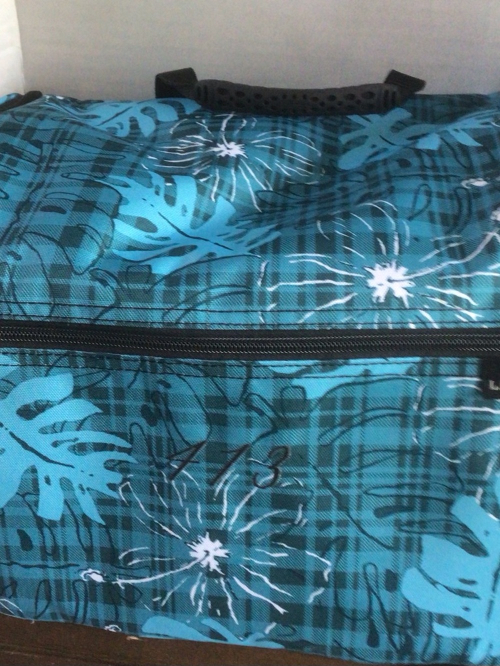 L.L. Bean Teal Floral Travel Duffel Bag